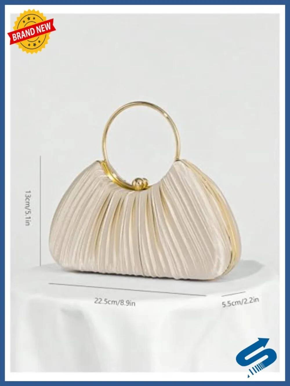 Shell Shaped Clutch Purse with Detachable Chain Strap Evening Bag